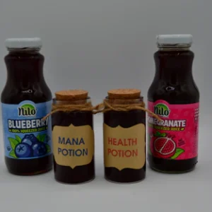Empty Potion Bottles (100 ml) AND Blueberry/Pomegranate Juices 250 ml